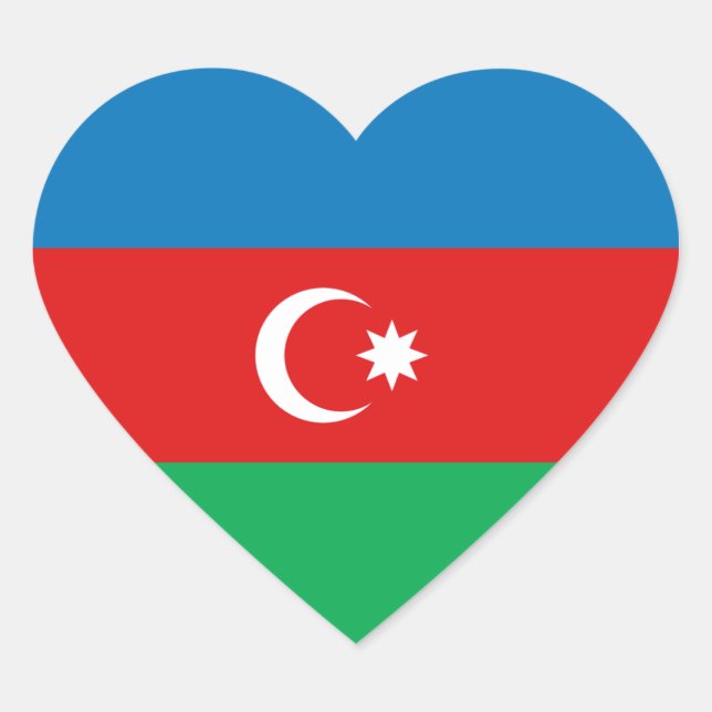 Azerbaijan Flag Heart Sticker (Front)