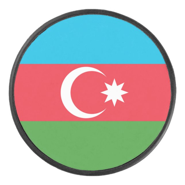 Azerbaijan Flag Hockey Puck (Front)
