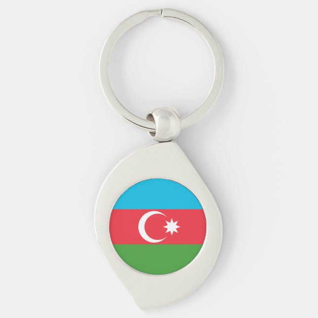 Azerbaijan Flag Key Ring (Front)