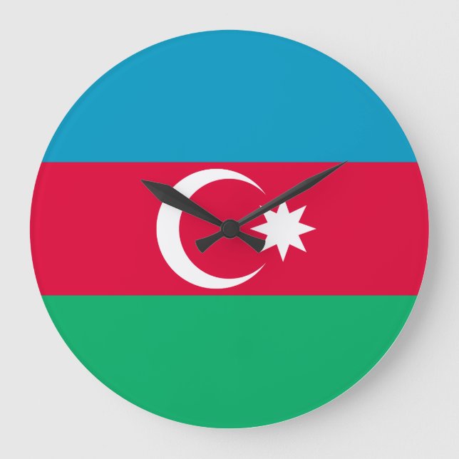 Azerbaijan Flag Large Clock (Front)