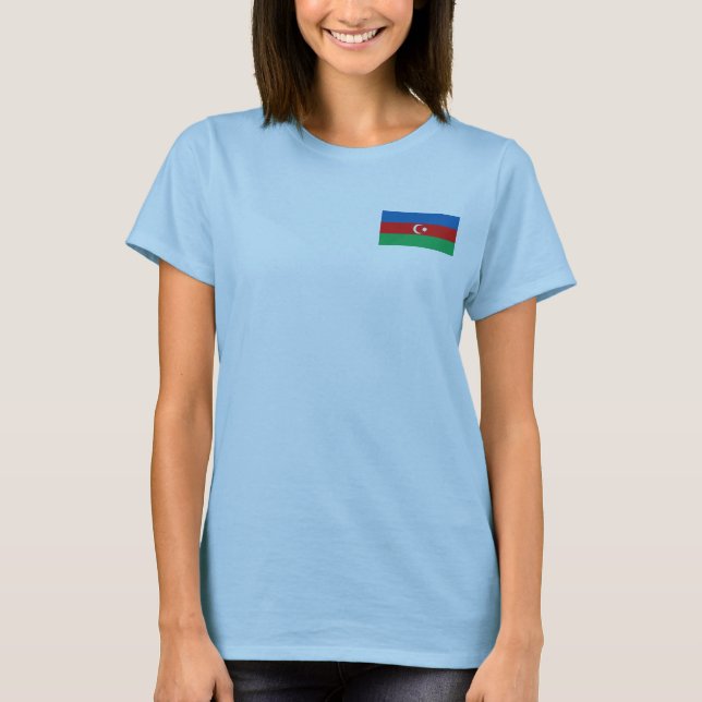 Azerbaijan Flag + Map T-Shirt (Front)