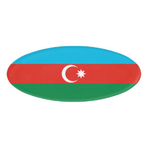 Azerbaijan flag name tag