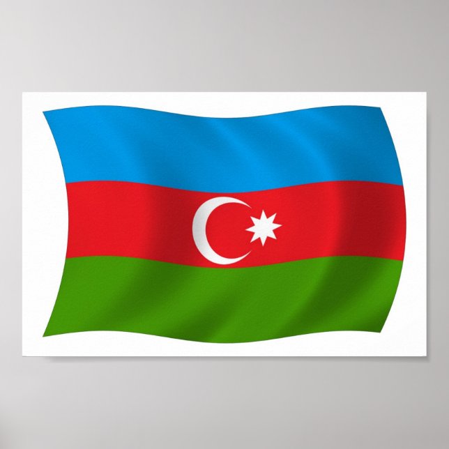 Azerbaijan Flag Poster Print (Front)