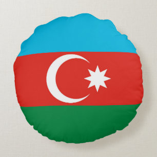 Azerbaijan flag round cushion