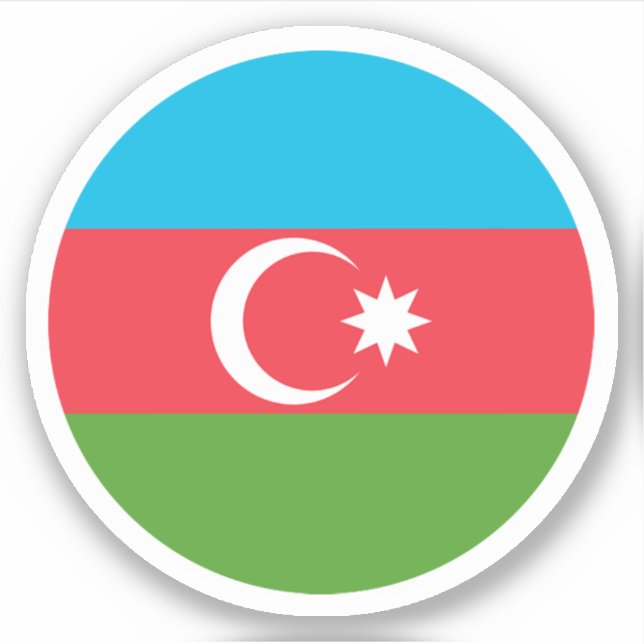 Azerbaijan Flag Round Sticker (Front)