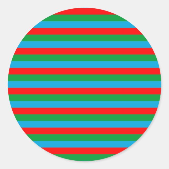 Azerbaijan flag stripes classic round sticker (Front)