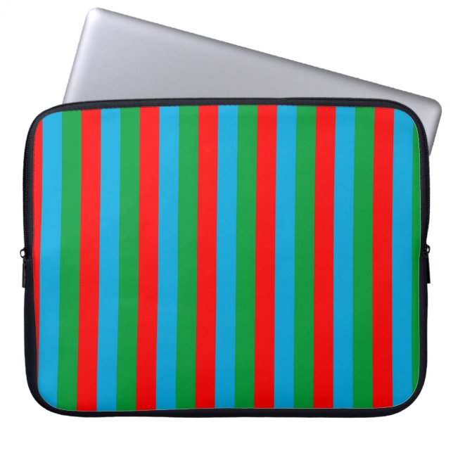 Azerbaijan flag stripes country symbol pattern red laptop sleeve (Front)