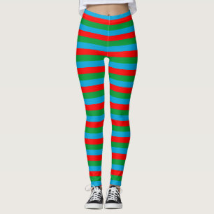 Azerbaijan flag stripes country symbol pattern red leggings