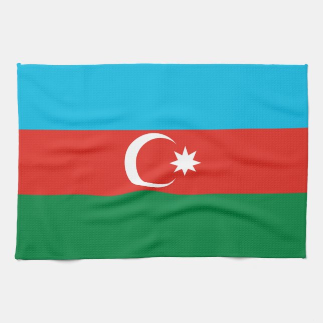 Azerbaijan flag tea towel (Horizontal)