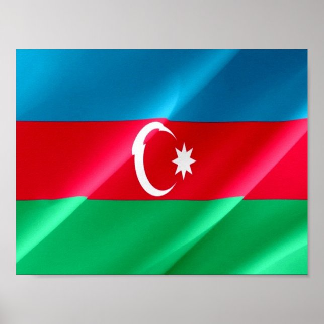 Azerbaijan - Flag Waving - Poster (Front)