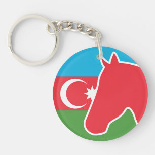 Azerbaijan Horse Azerbaijani National Animal Flag Key Ring