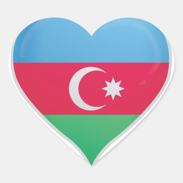 Azerbaijan love flag pride heart sticker (Front)