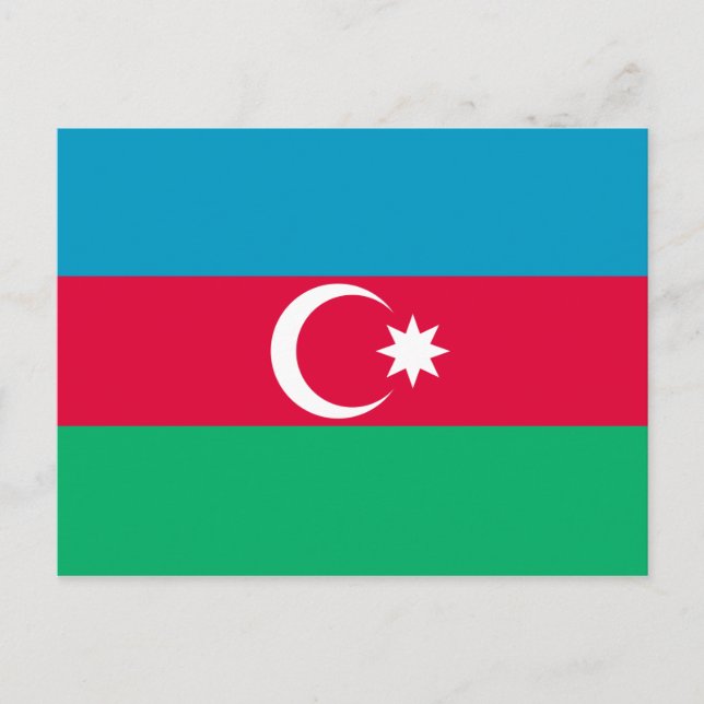 Azerbaijan National Flag Postcard (Front)