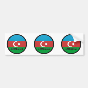 Azerbaijan Roundel quality Flag Bumper Sticker