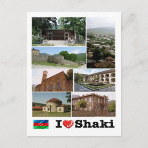 Azerbaijan - Shaki - I Love - Postcard