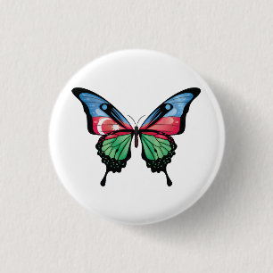 Azerbaijan Swallowtail Butterfly Flag Sticker 3 Cm Round Badge