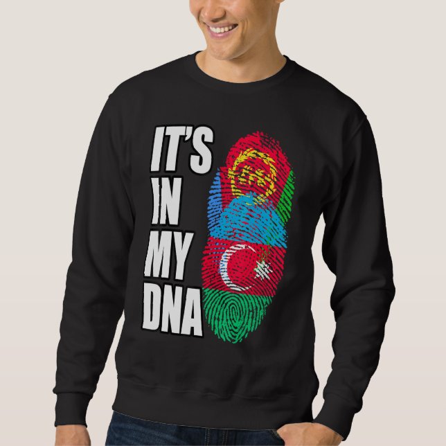 Azerbaijani And Eritrean Mix DNA Flag Heritage Sweatshirt (Front)