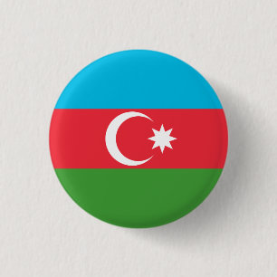 Azerbaijani Flag, Flag of Azerbaijan 3 Cm Round Badge