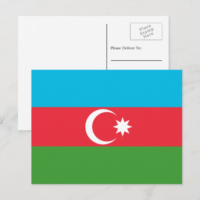 Azerbaijani Flag, Flag of Azerbaijan Postcard (Front/Back)