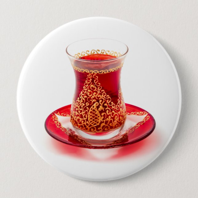 Azerbaijani tea 10 cm round badge (Front)