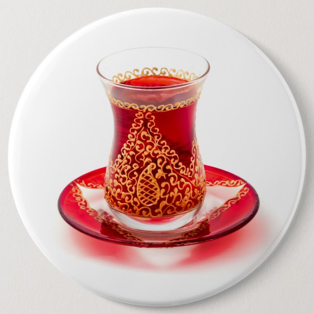 Azerbaijani tea 6 cm round badge (Front)