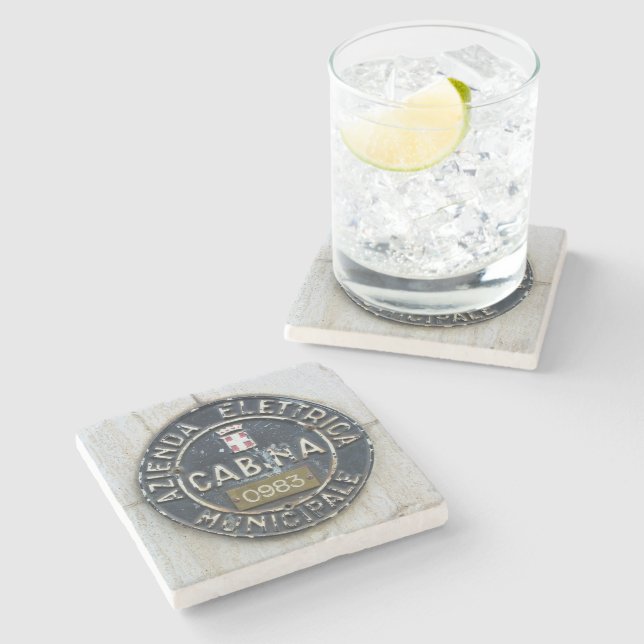 Azienda Electrica Municipale Cabina -Milano, Italy Stone Coaster (Side)