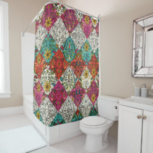 aziza patchwork shower curtain