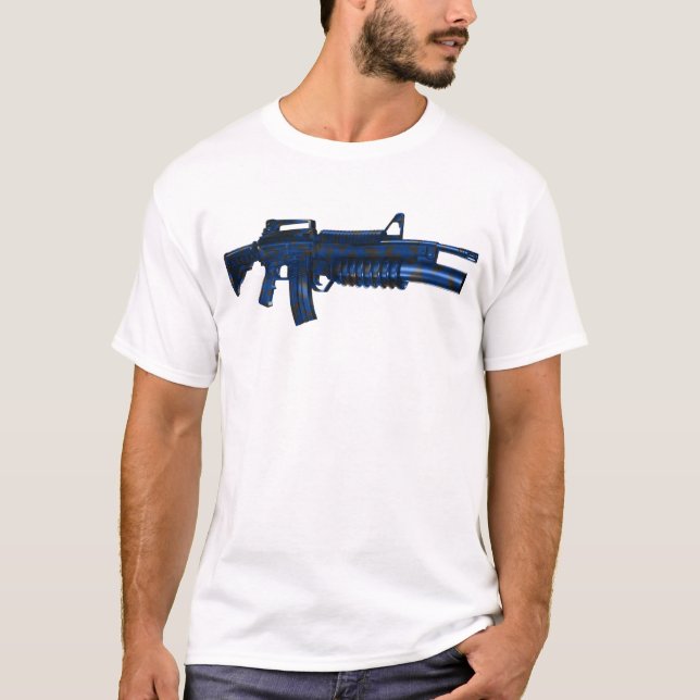 Azmodeus Camo Blue M16, T-Shirt (Front)