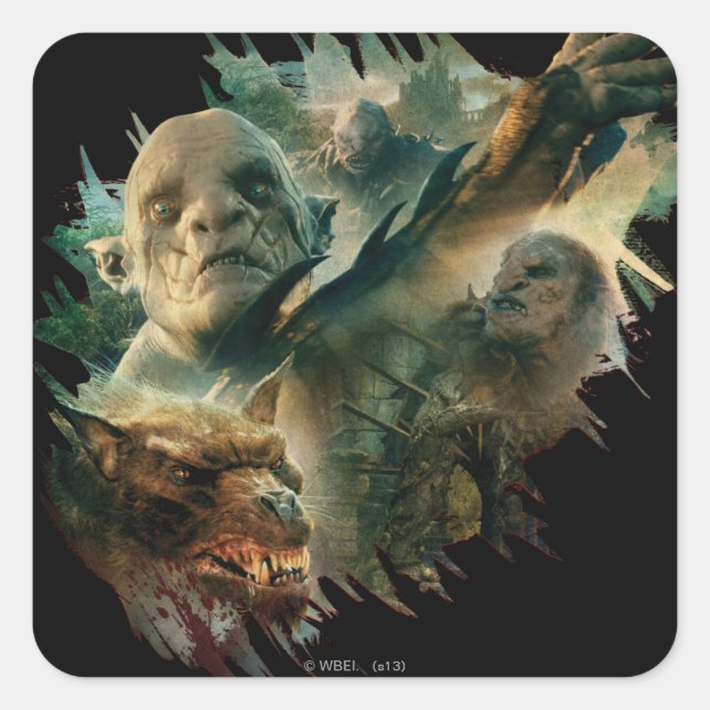 Azog, Narzug, and Bolg Graphic Square Sticker (Front)
