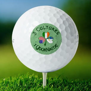 Azorean Irish American Flags Shamrock Golf Balls