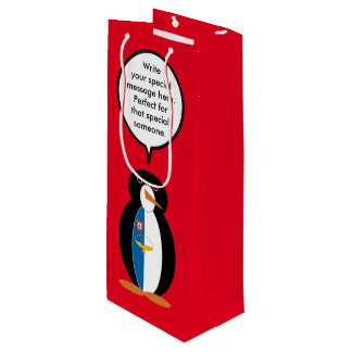 Azorean Talking Ms Penguin Personalised Wine Gift Bag