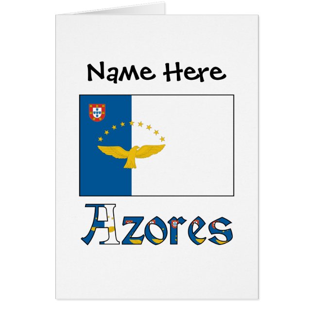 Azores and Azorean Flag Personalized Note Card  (Front)