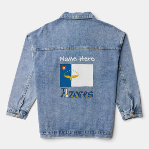 Azores and Azorean Flag White Personalised Denim Jacket