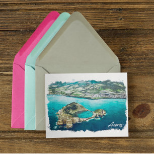 Azores Atlantic Island Panorama View Postcard