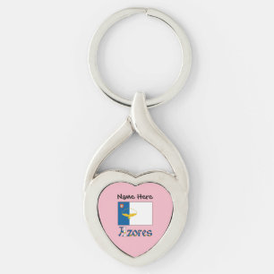 Azores Azorean Flag Personalised Key Ring