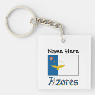 Azores Azorean Flag Personalised Name Key Ring