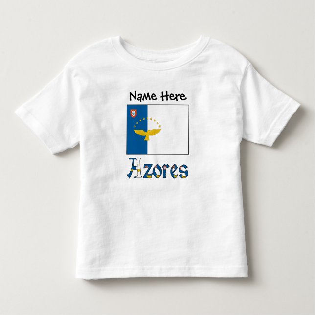 Azores Azorean Flag Personalised Name Toddler T-Shirt (Front)