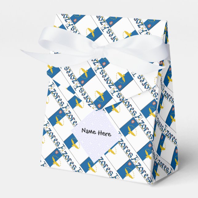 Azores Azorean Flag Tiled Personalised  Favour Box (Front Side)