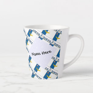 Azores Azorean Flag Tiled Personalised  Latte Mug