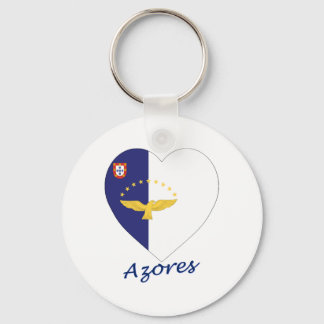Azores Flag Heart Key Ring