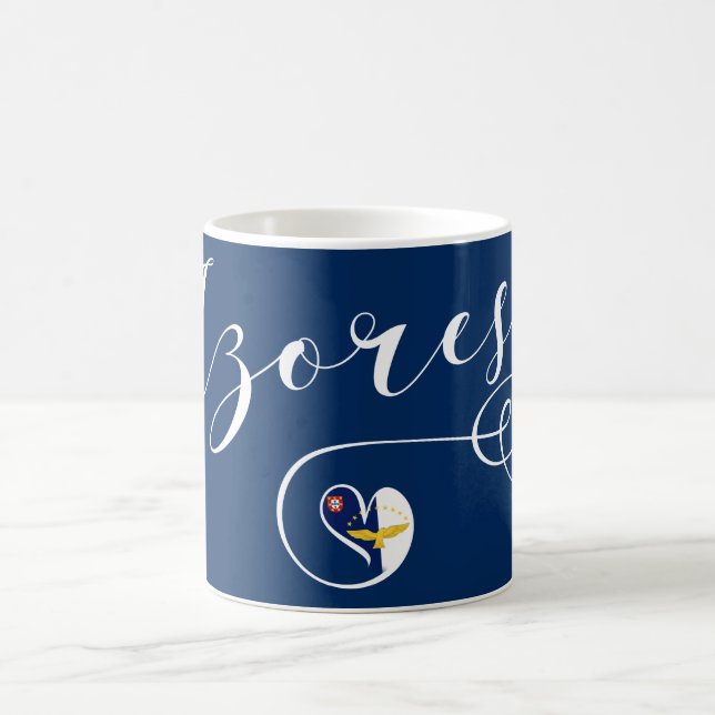 Azores Flag Heart, Portugal, Azorean Coffee Mug (Center)