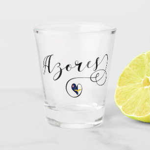 Azores Flag Heart, Portugal, Azorean Shot Glass