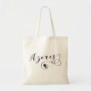 Azores Flag Heart, Portugal, Azorean Tote Bag