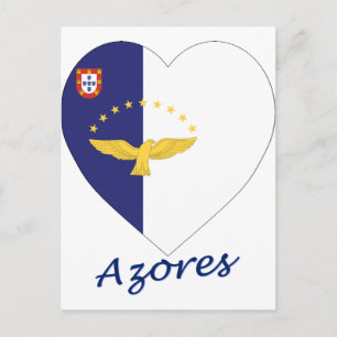 Azores Flag Heart Postcard