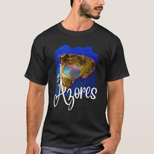 Azores Flag Patriotic Portuguese Roots Azores Souv T-Shirt (Front)