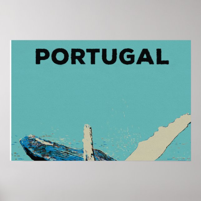 Azores humpback whale illustration Portugal Poster (Front)