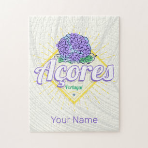Azores Hydrangea Flower Island Portugal Vintage Jigsaw Puzzle