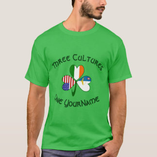 Azores Ireland USA Shamrock Flag Personalised Men T-Shirt