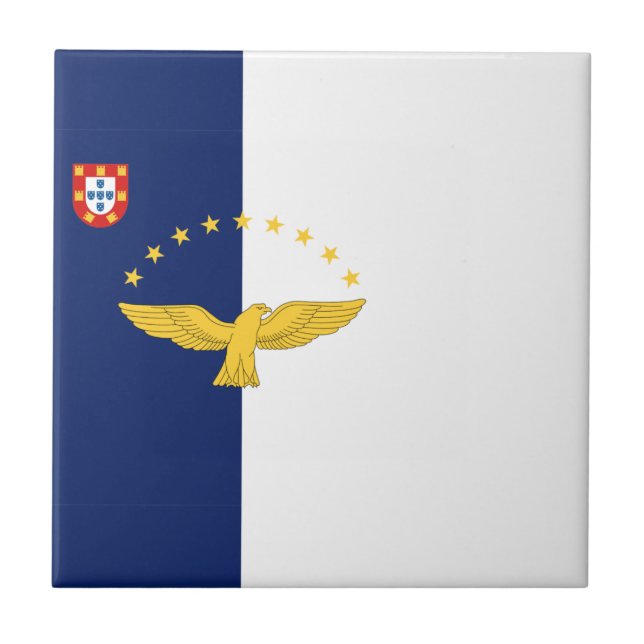 Azores islands flag Ceramic Tile (Front)