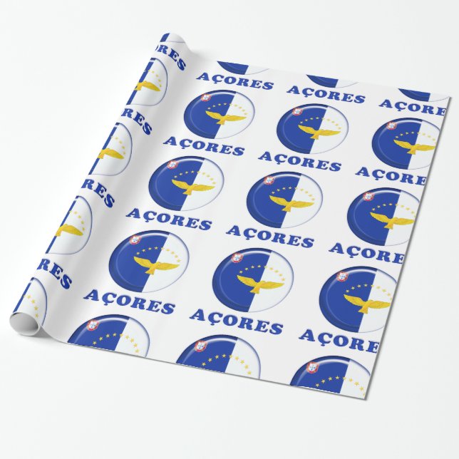 Azores islands flag wrapping paper (Unrolled)